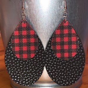 Faux Leather Drop Earrings